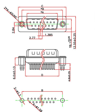 IMMAGINE SCHEMA TECNICO MODULO SUB-D DI PASSAGGIO
